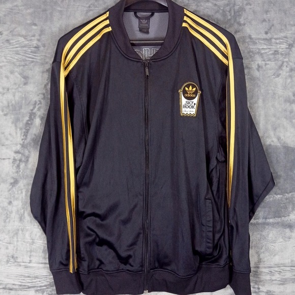 adidas Other - Adidas Skyhook Abdul Jabbar Track Jacket Mens L Black Gold Retro 2005 Vintage